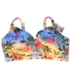 Cacique Womens Floral Print Lightly Lined‎ No Wire Bra NWT - Size 44DD